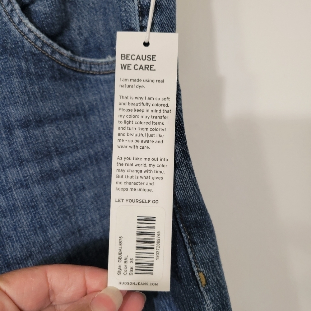 NWT Hudson Blake Slim Straight Jean in Baltasar wash Size 36 Waist - Picture 13 of 15